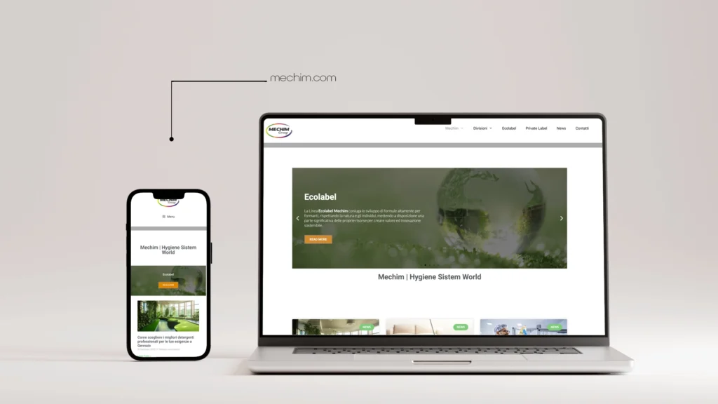 Sito web Mechim su desktop e mobile