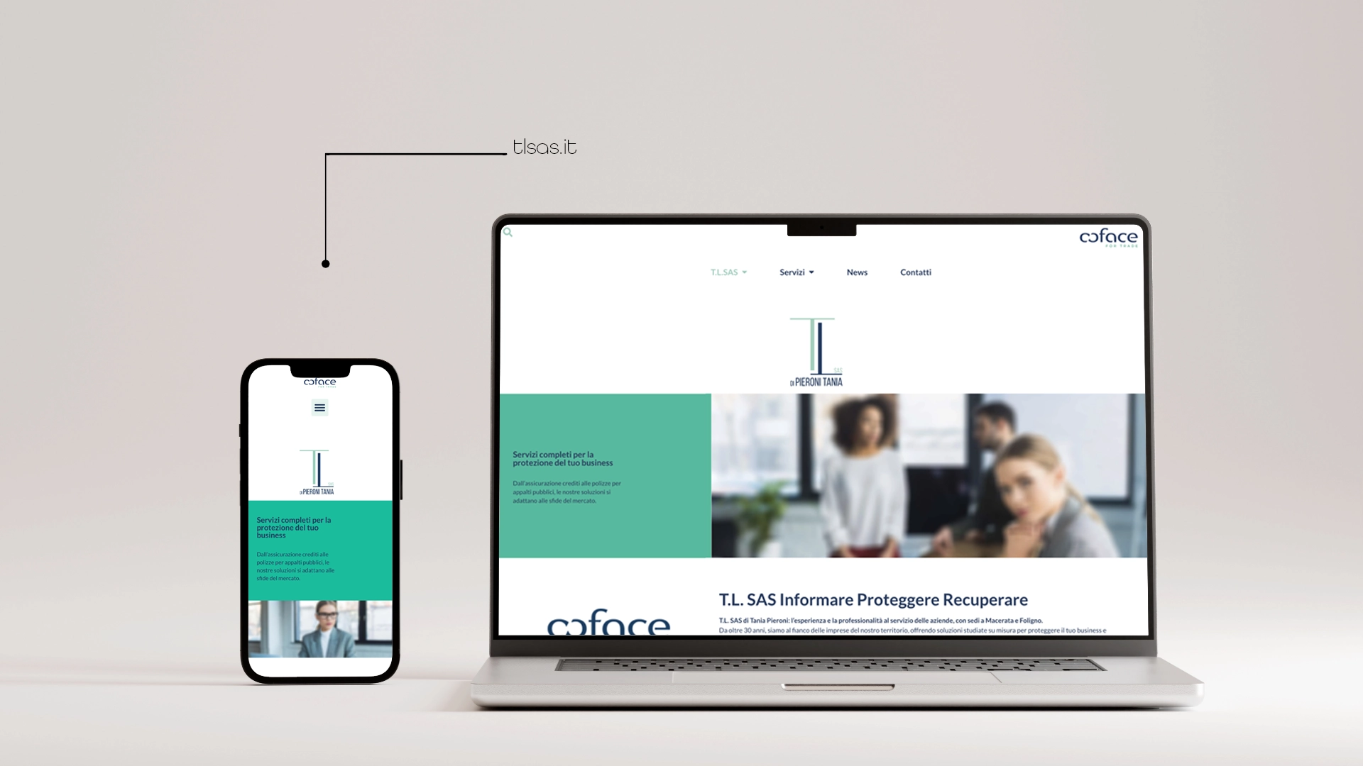 Sito web TLSAS su desktop e mobile